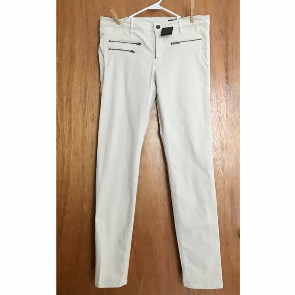 Club Monaco Bria Pants Low Rise Skinny Cordaroy with Zipper Accents Sz 8 NWT - Picture 1 of 4